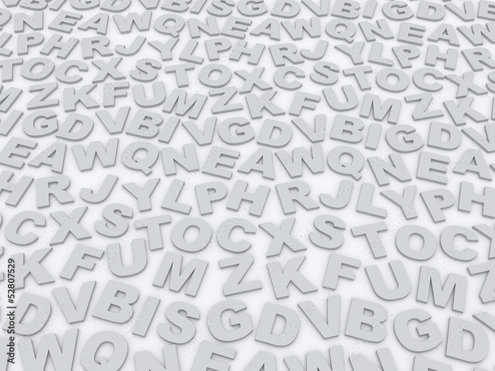 letters of the English alphabet. letters of the English alphabet.