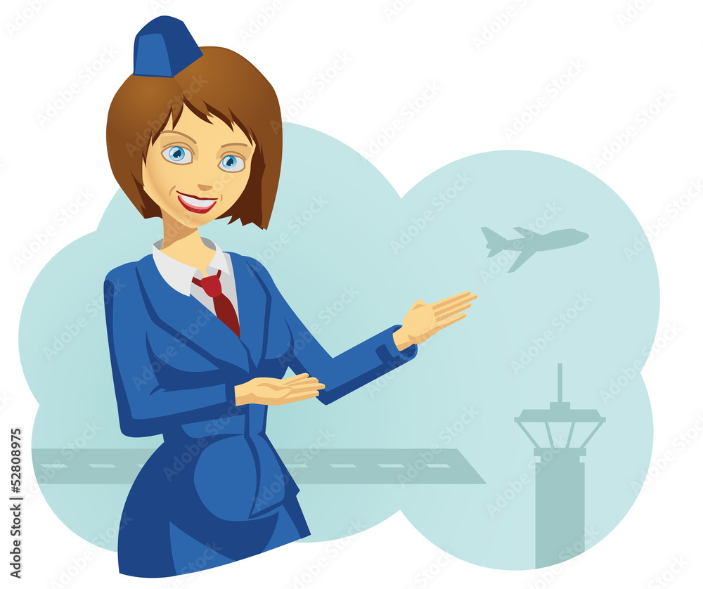 Illustration of a lovely stewardess Illustration of a lovely stewardess