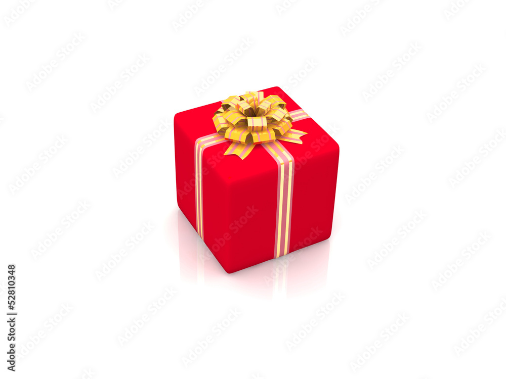 Obraz premium Red gift isolated on white background