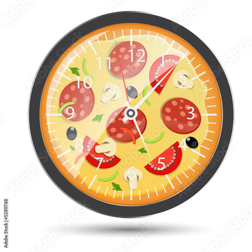 Pizza watch concept vector illustration