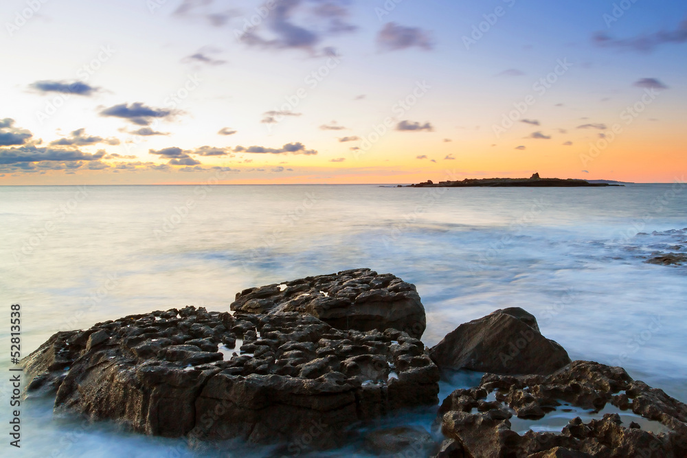 Idyllic sunset over Atlantic ocean in Ireland Idyllic sunset over Atlantic ocean in Ireland