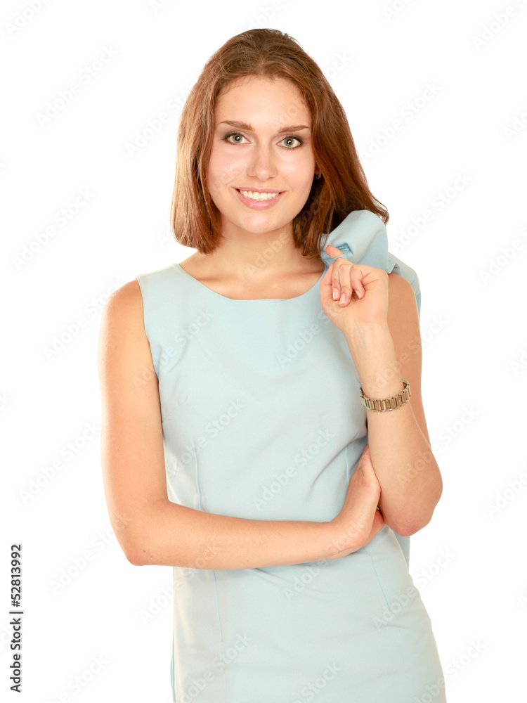 A portrait of a smiling young woman standing A portrait of a smiling young woman standing