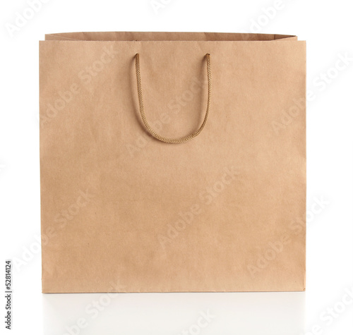 Paper shopping bag with handles.