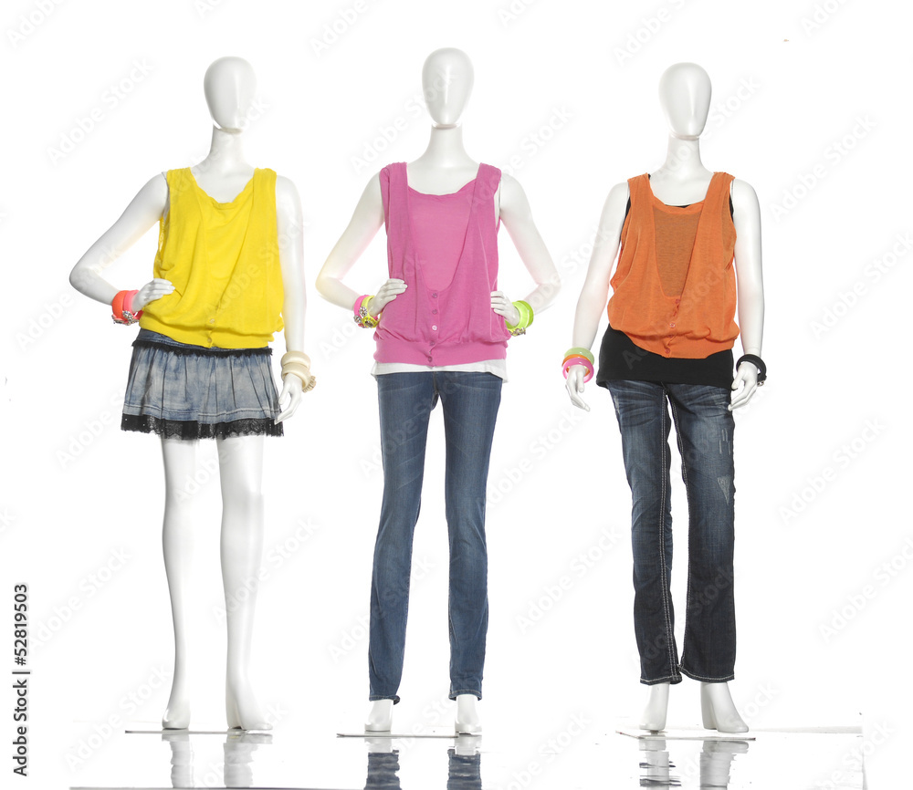 Obraz premium fashion dress on female three mannequin