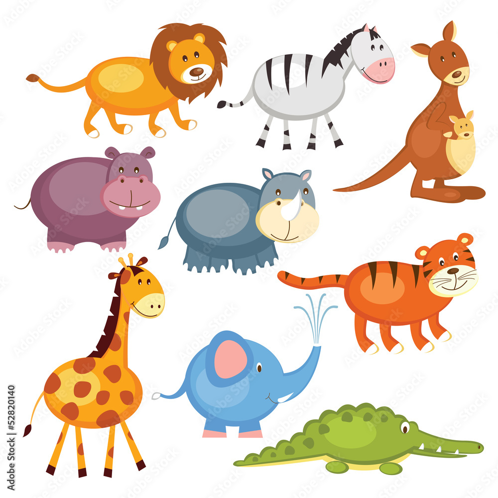 Naklejka premium Wild animals