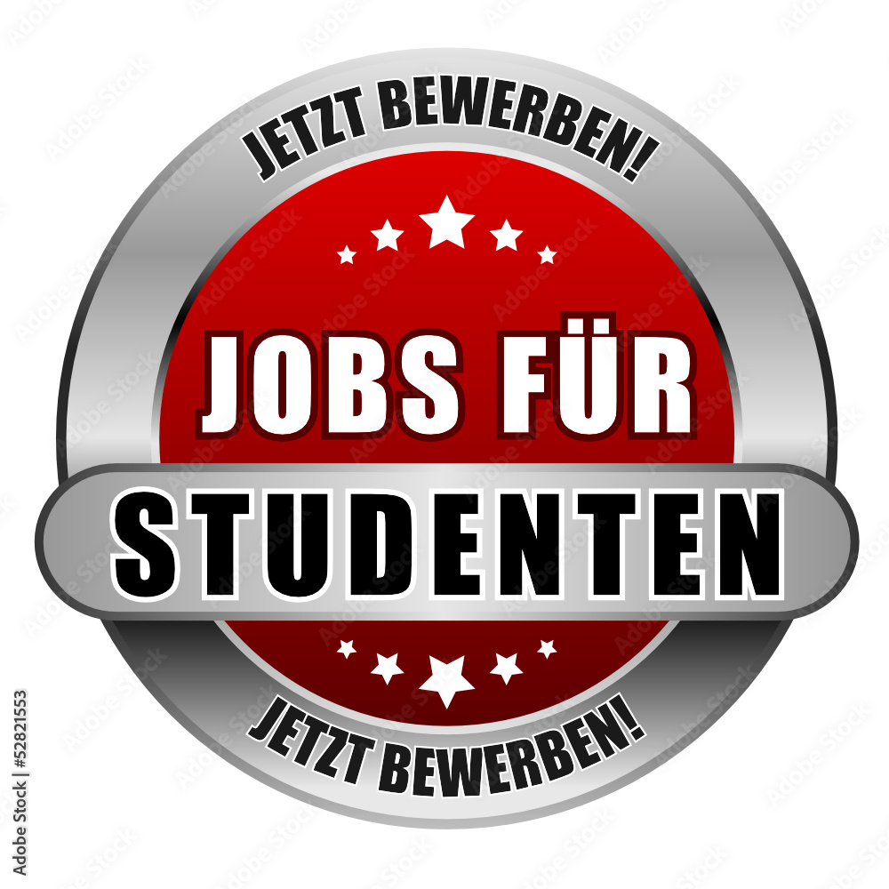 5 Star Button rot JOBS FÜR STUDENTEN JB JB