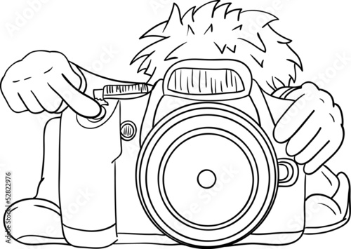 little photographer  and big camera