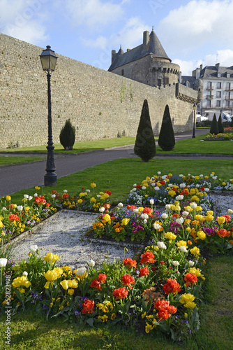 Stadtmauer in Hennebont, Bretagne photo