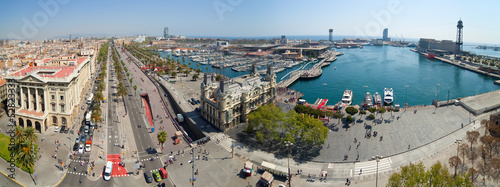Panorama view of Barcelona port #52823333