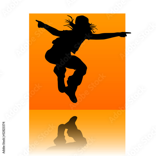 Break dancer orange square