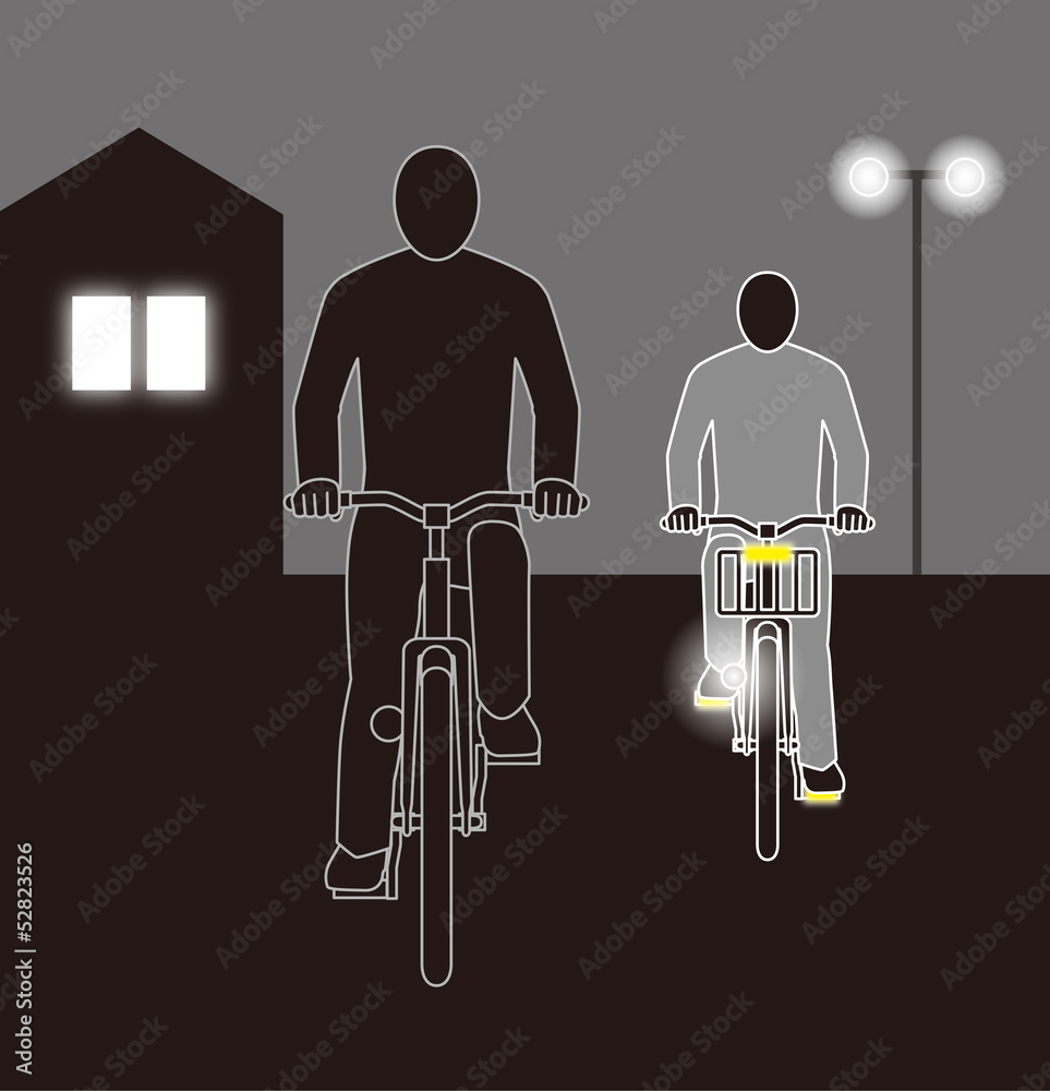 道交法違反 無灯火の自転車 Stock Illustration Adobe Stock
