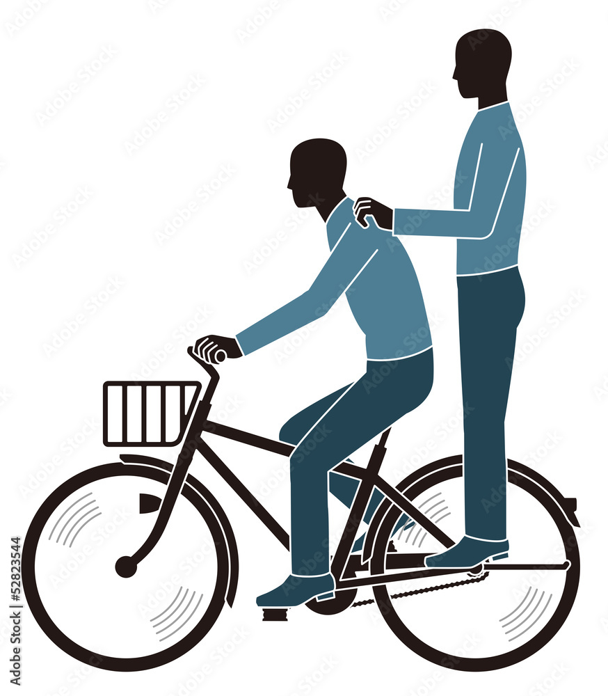 道交法違反の二人乗り自転車 Stock イラスト Adobe Stock