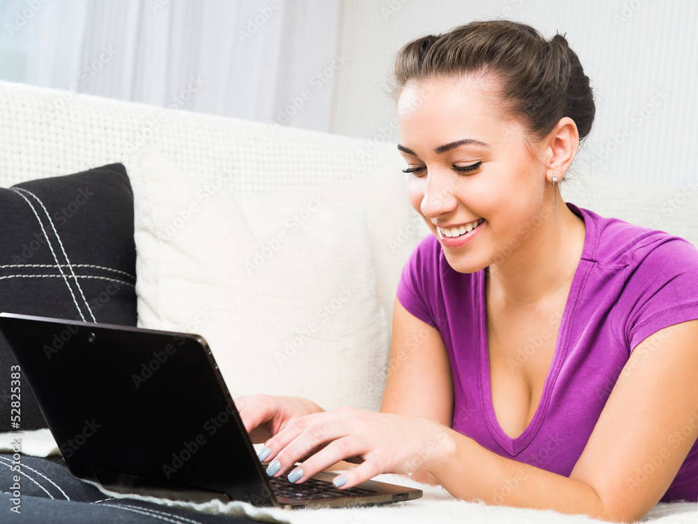young woman with laptop young woman with laptop