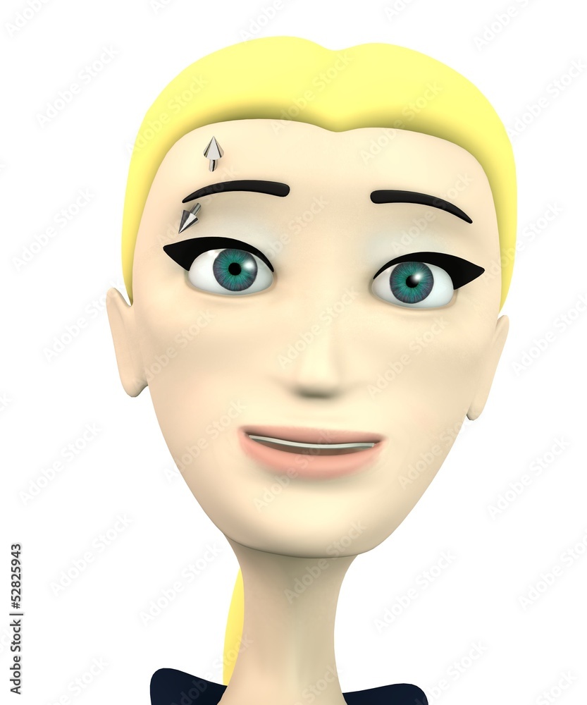 3d render of cartoon character with piercing 3d render of cartoon character with piercing