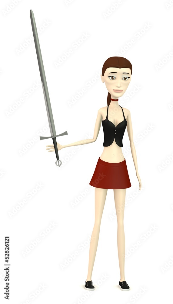3d render of cartoon character with sword 3d render of cartoon character with sword