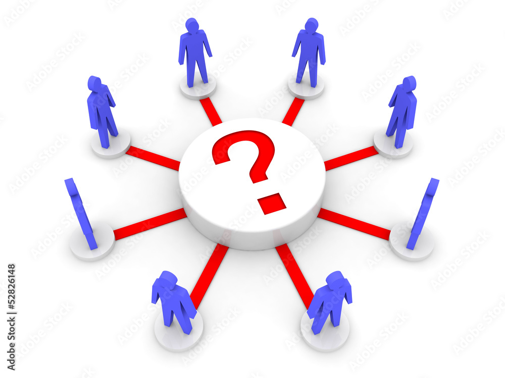 Global question. Teamwork. Concept 3D illustration. Global question. Teamwork. Concept 3D illustration.