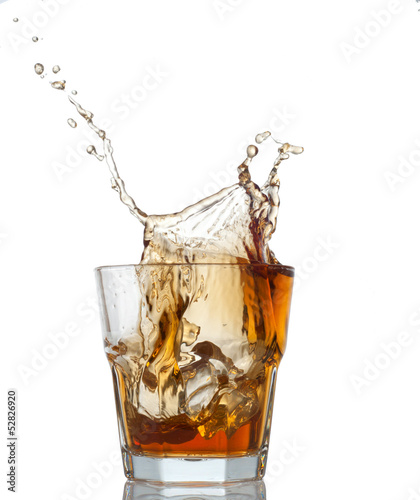 whisky splash isolated on a white background