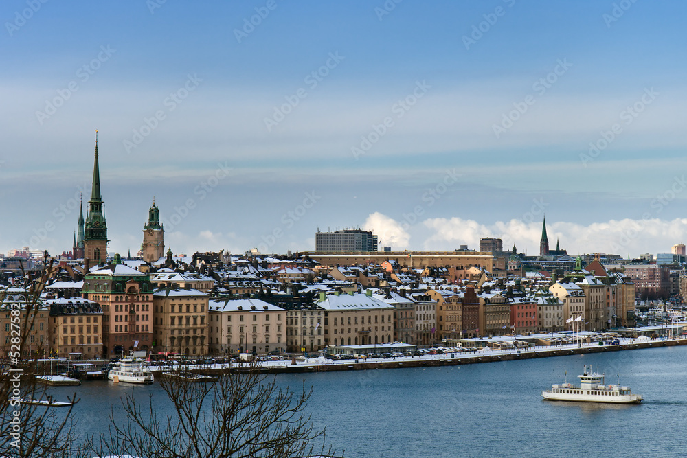 Winter cityscape of Stockholm