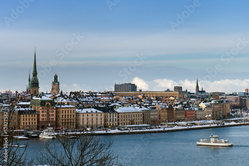 Winter cityscape of Stockholm
