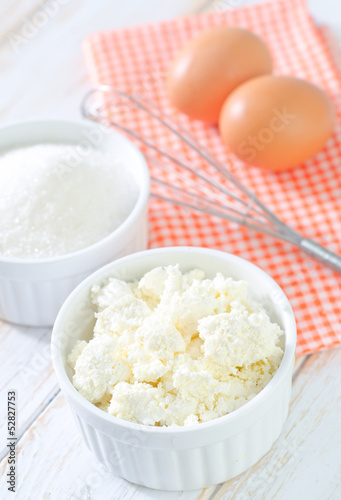 cottage, sugar and eggs