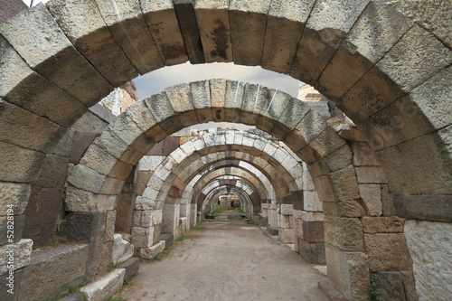 Ruins of agora, archaeological site in Izmir, Turkey