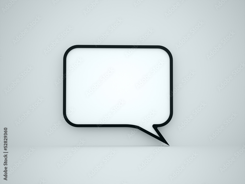 Naklejka premium Speech bubble on blue background