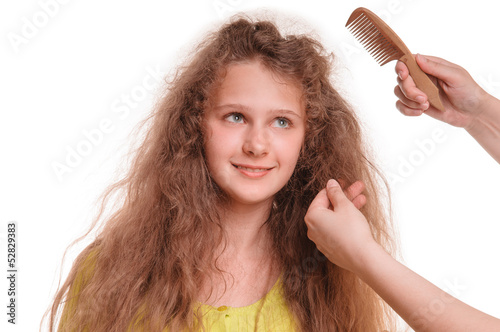 girl and hairdresser