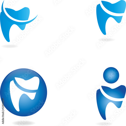 Logo, 3D, Zahn, Zahnarzt, Vektor