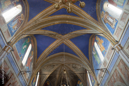 Greek church of Cargese, Corsica, France, interiors details photo