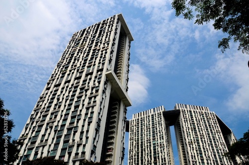 Modern high rise residential building towers