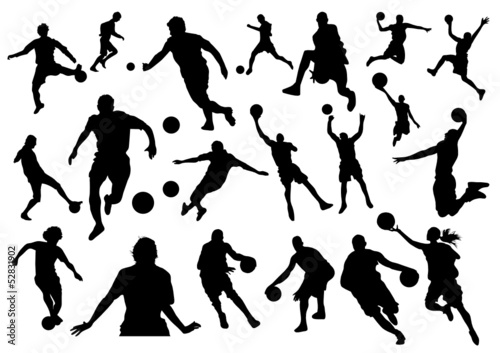 Football and Basketball Silhouettes