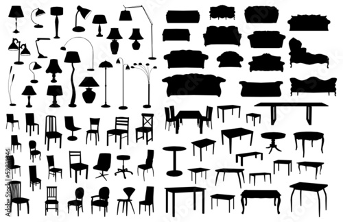 Set of furniture silhouettes photo