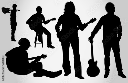 Guitarist silhouettes