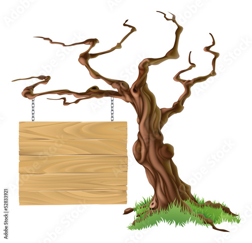 Sign Tree Illustration