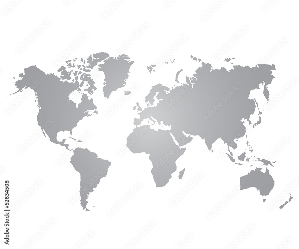 gray world map on white background
