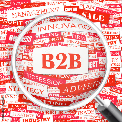 B2B. Word cloud concept illustration.  