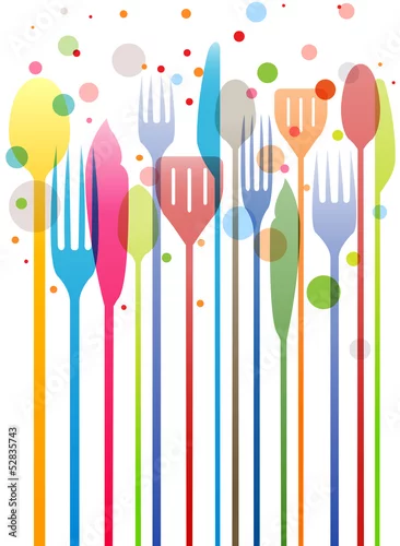 Obraz Kolorowe sztućce do biletów