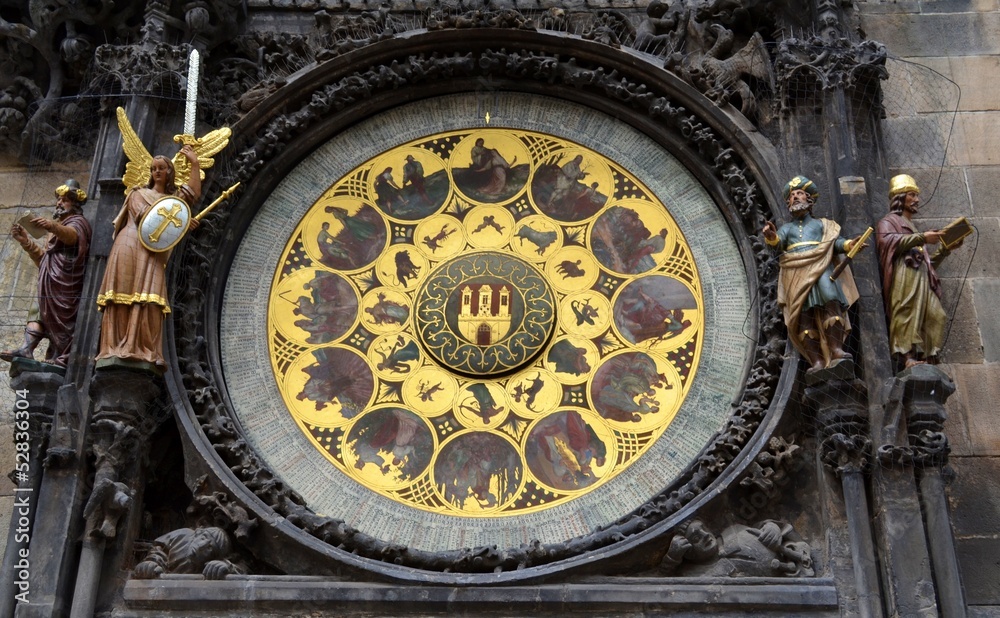 Astronomical clock in Prague and the zodiacs