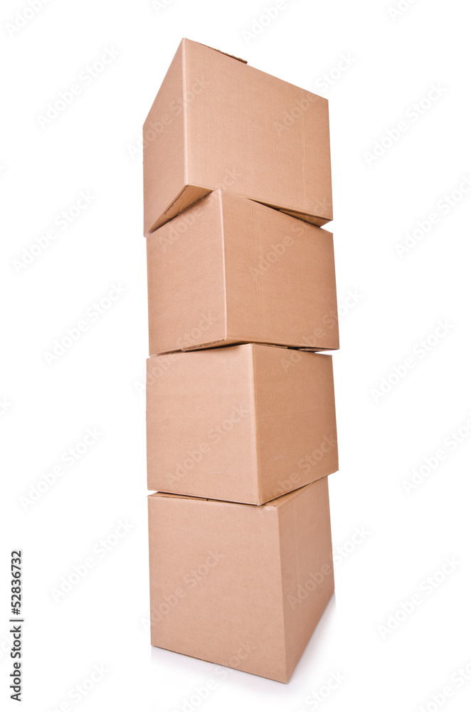 Carton boxes isolated on the white background Carton boxes isolated on the white background