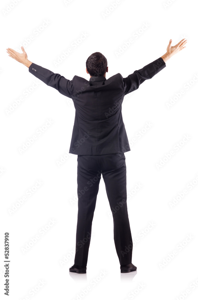 Handsome businessman isolated on white