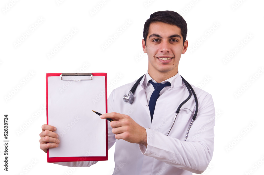 Male doctor isolated on the white Male doctor isolated on the white