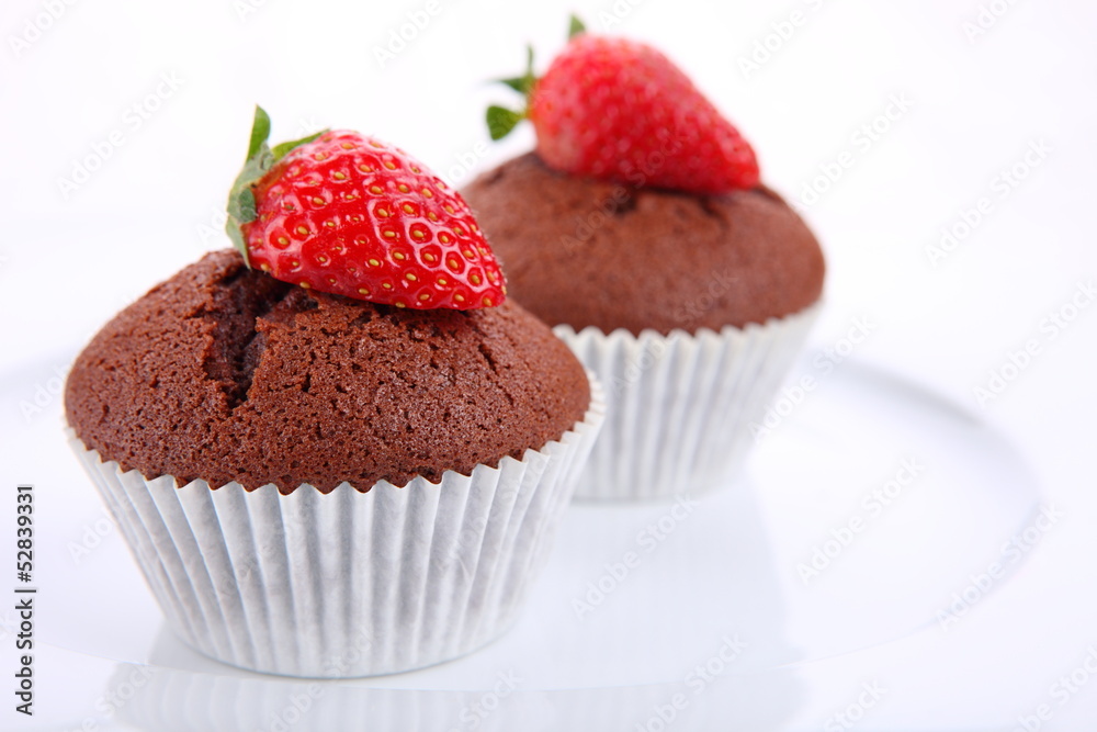 Muffins with strawberries