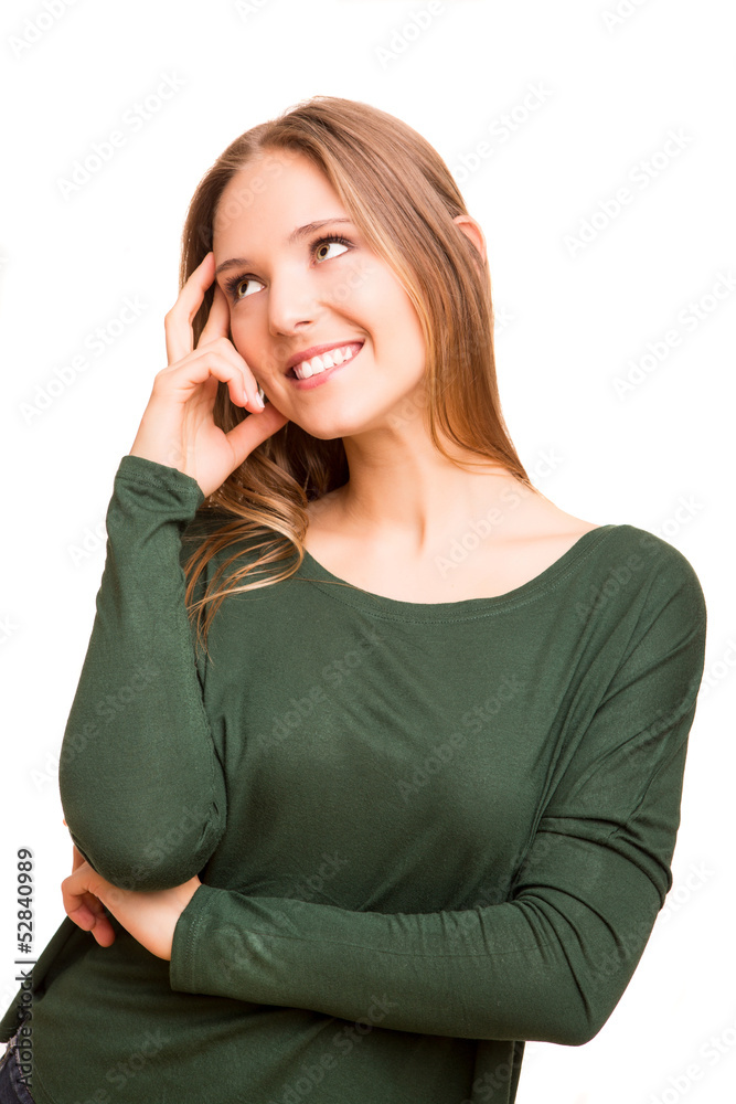 Beautiful blonde woman lost in her thoughts Beautiful blonde woman lost in her thoughts