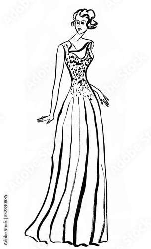 long evening gown in 30th years