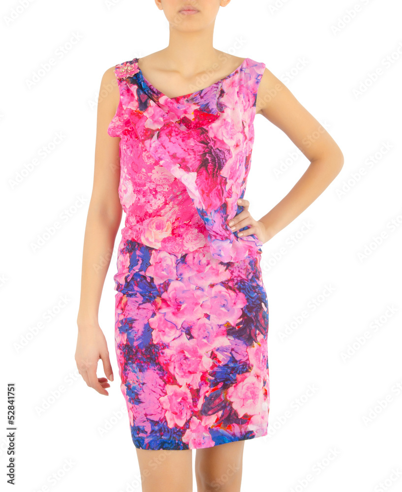Woman in fashion dress concept on white Woman in fashion dress concept on white