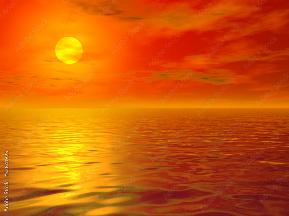 Hot sea sunset