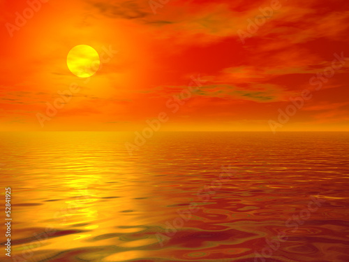 Fototapeta Naklejka Na Ścianę i Meble -  Hot sea sunset