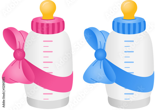 Baby bottle with bow tie