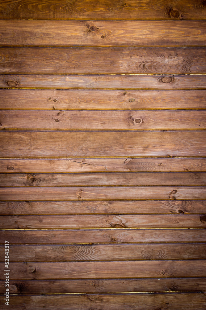 Obraz premium Brown painted wood wall - texture or background