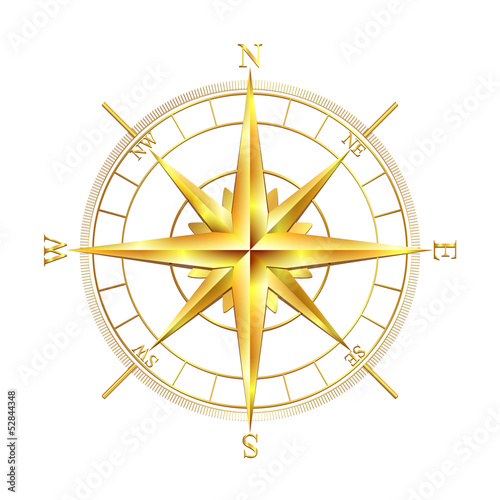 Golden compass rose